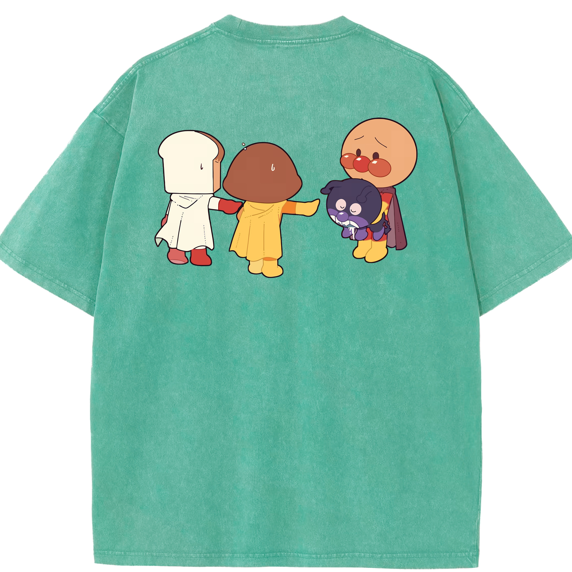 （画像用） アンパンマン Anpanman 綿100% ヴィンテージ風 半袖Tシャツ（背面プリント）